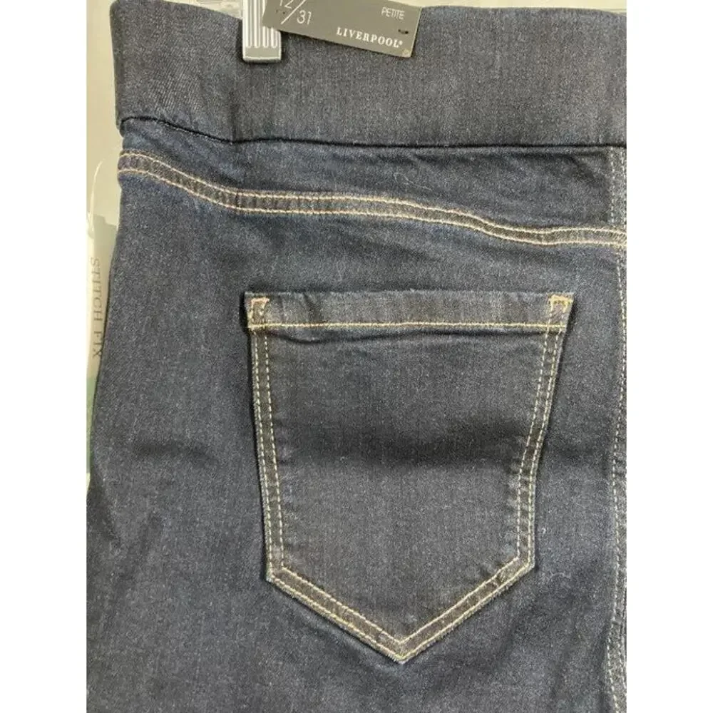 NWT Liverpool Elizabeth Super Skinny Jeans Womens Navy Denim Size 12P Petite